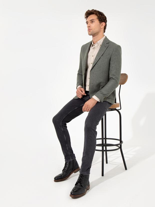 Haki Slim Fit Ceket