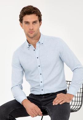 Açık Mavi Slim Fit Uzun Kollu Gömlek