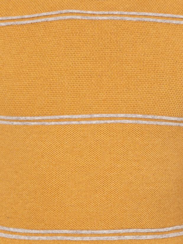 Sarı Slim Fit Yün Karışımlı Bisiklet Yaka Triko Kazak