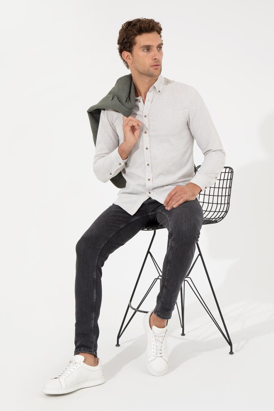 Taş Slim Fit Uzun Kollu Gömlek - 50256919267