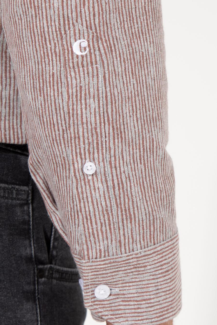 Bordo Slim Fit Uzun Kollu Gömlek - 50255618147