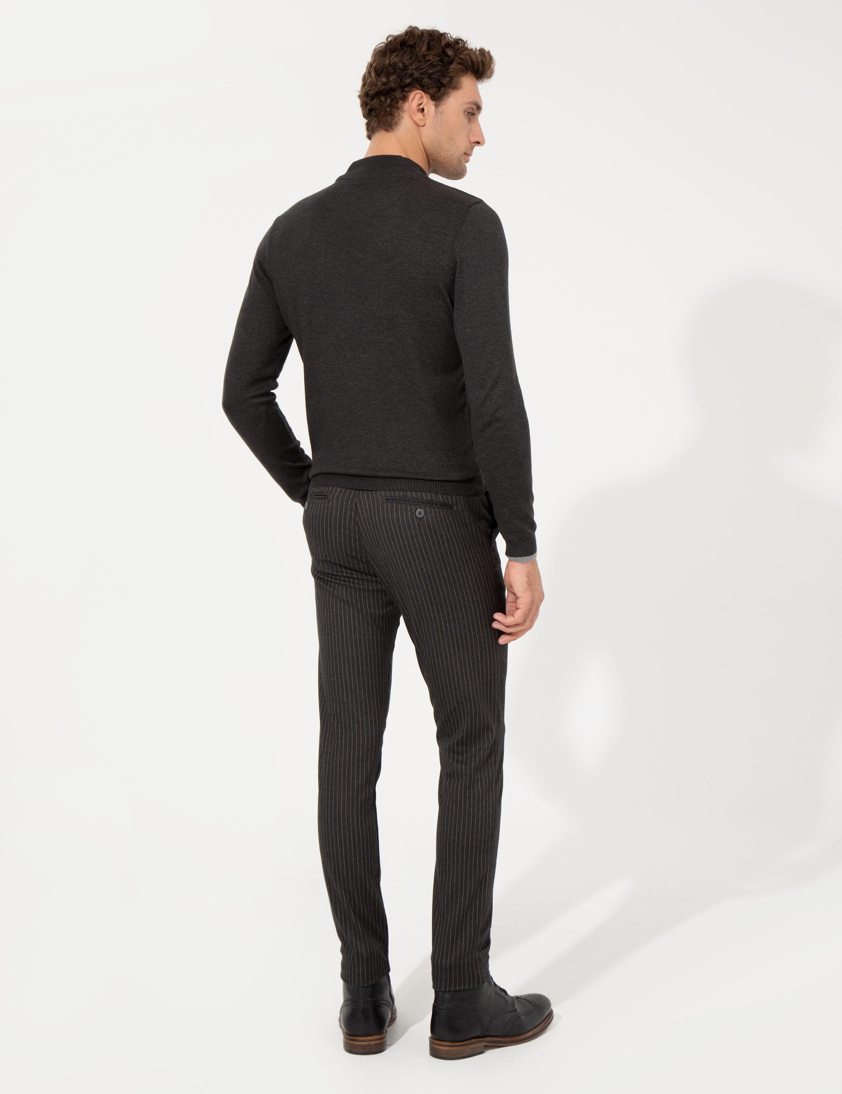 Antrasit Slim Fit Kanvas Pantolon - 50257047128