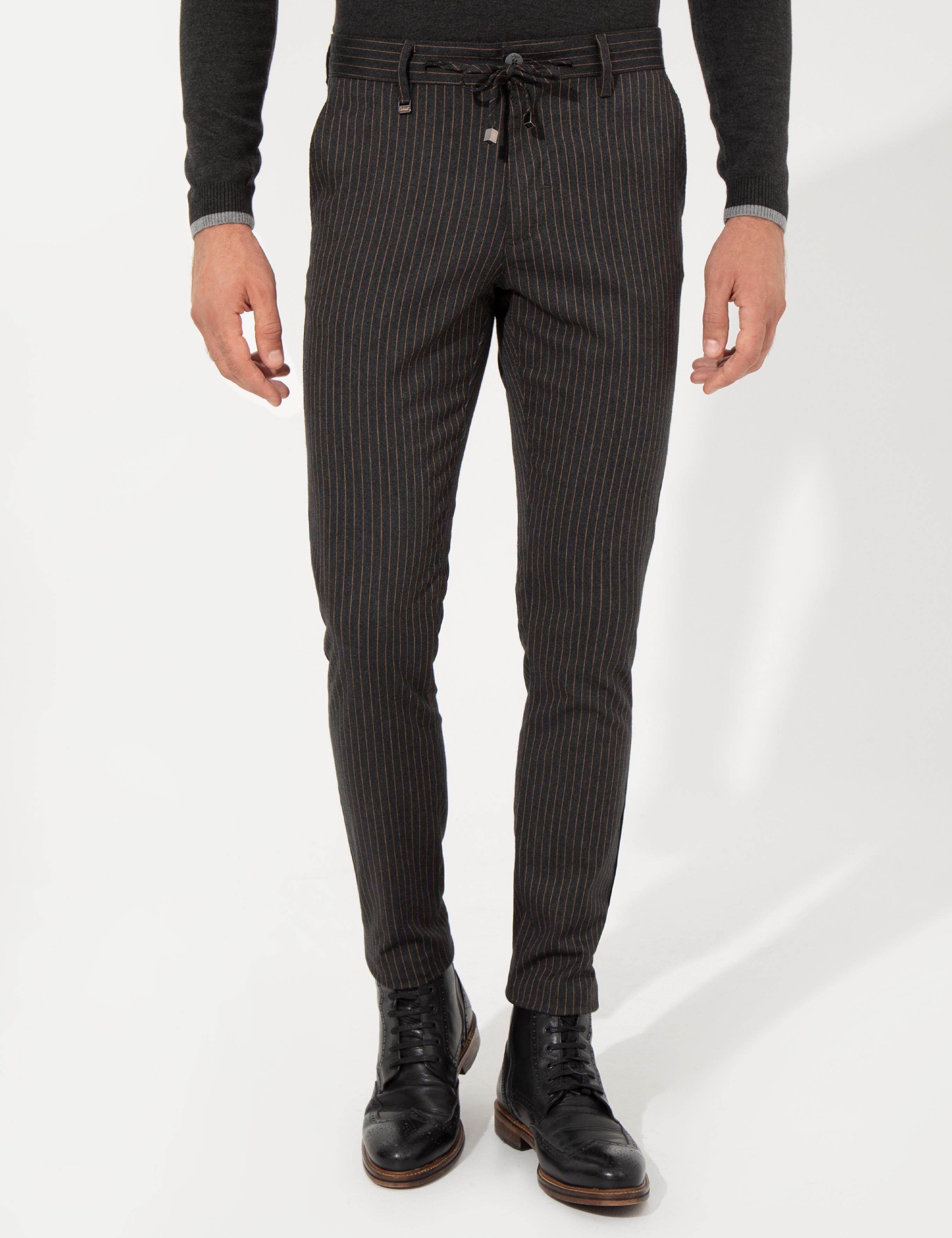 Antrasit Slim Fit Kanvas Pantolon - 50257047128