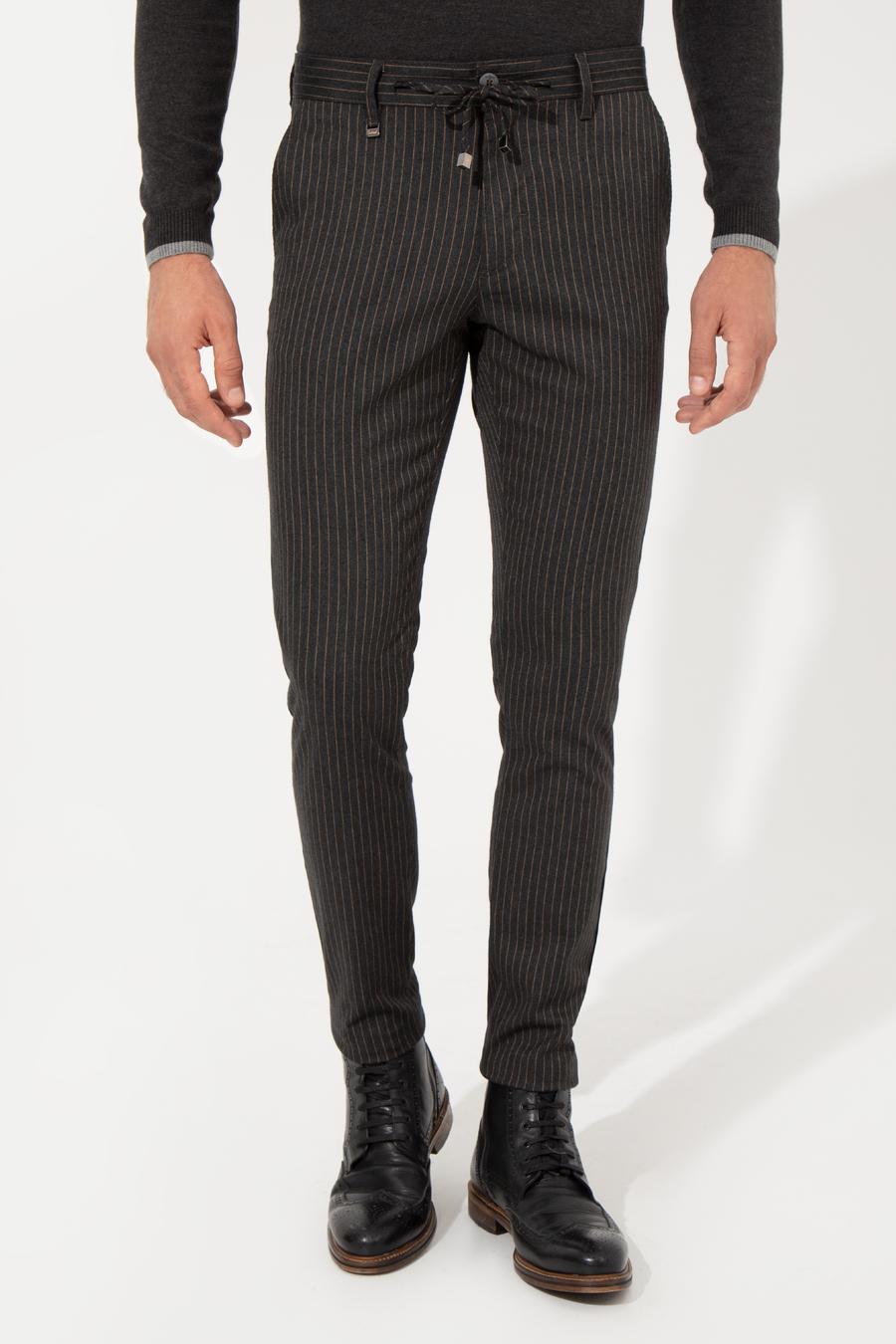Antrasit Slim Fit Kanvas Pantolon - 50257047128