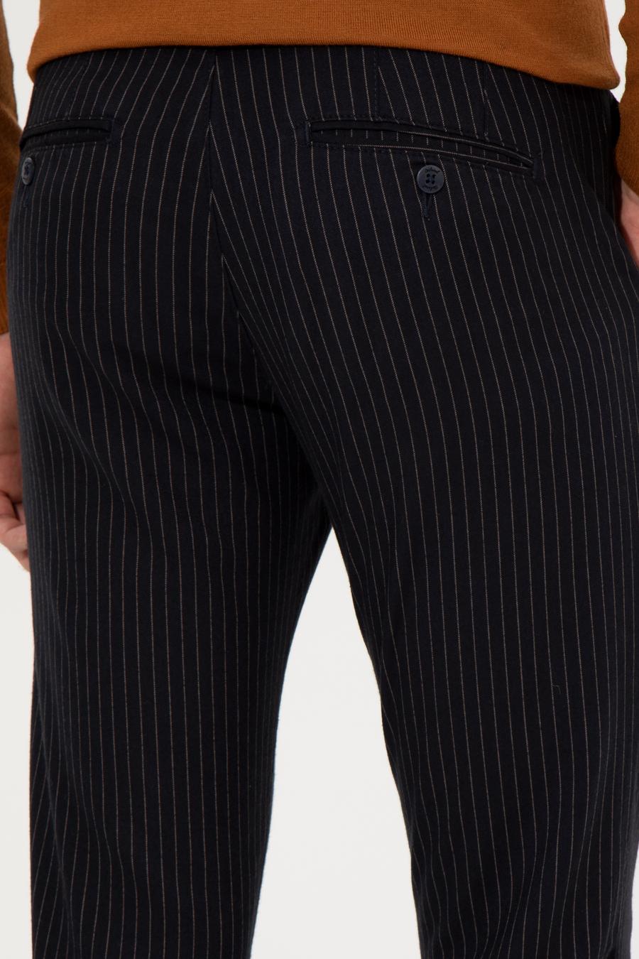 Lacivert Slim Fit Kanvas Pantolon - 50257047034