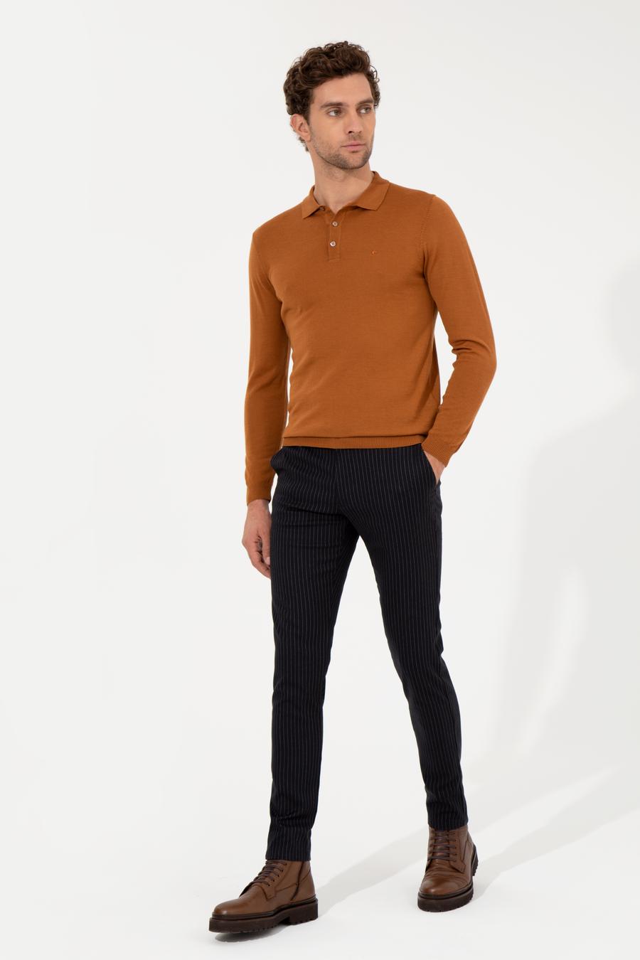 Lacivert Slim Fit Kanvas Pantolon - 50257047034