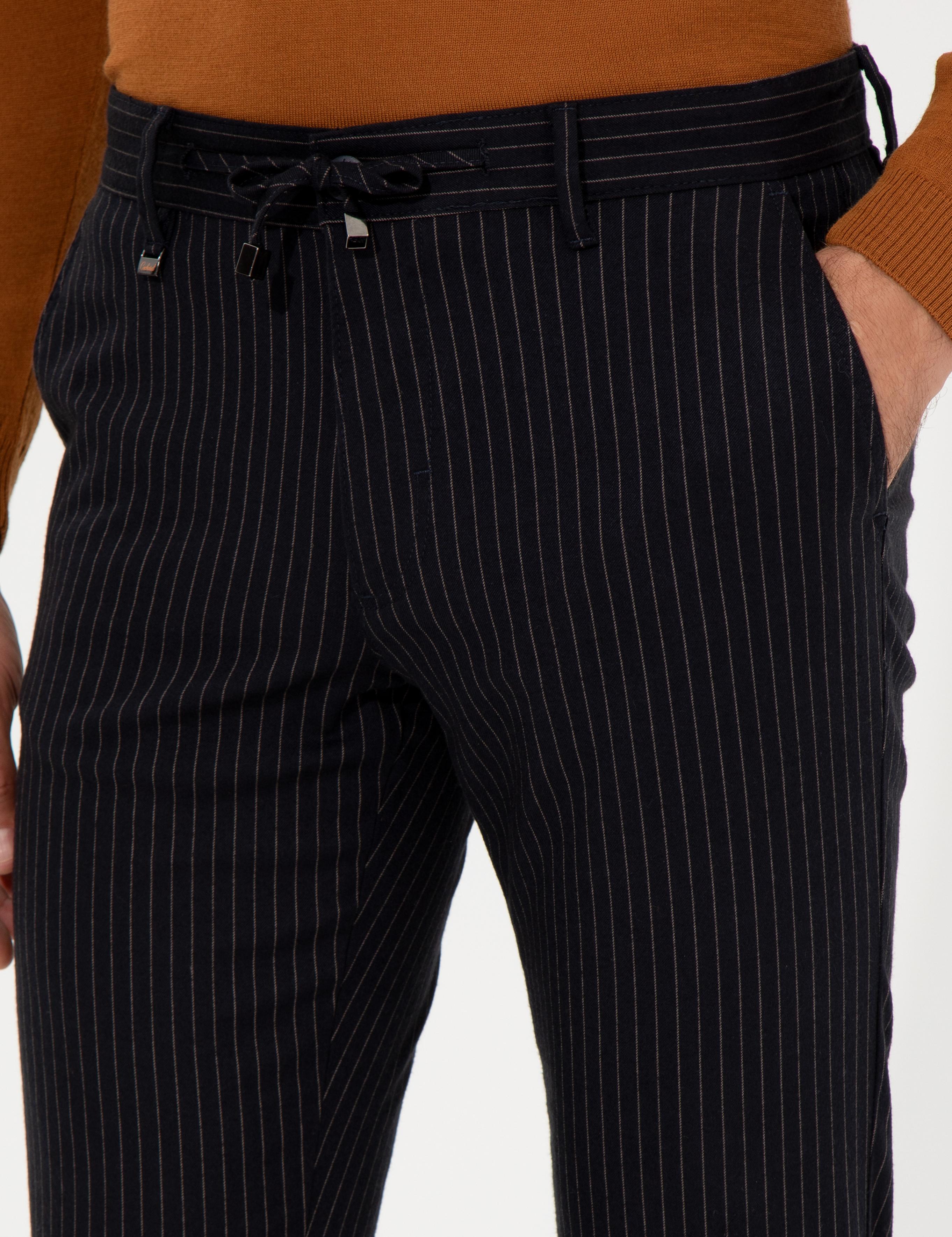 Lacivert Slim Fit Kanvas Pantolon - 50257047034