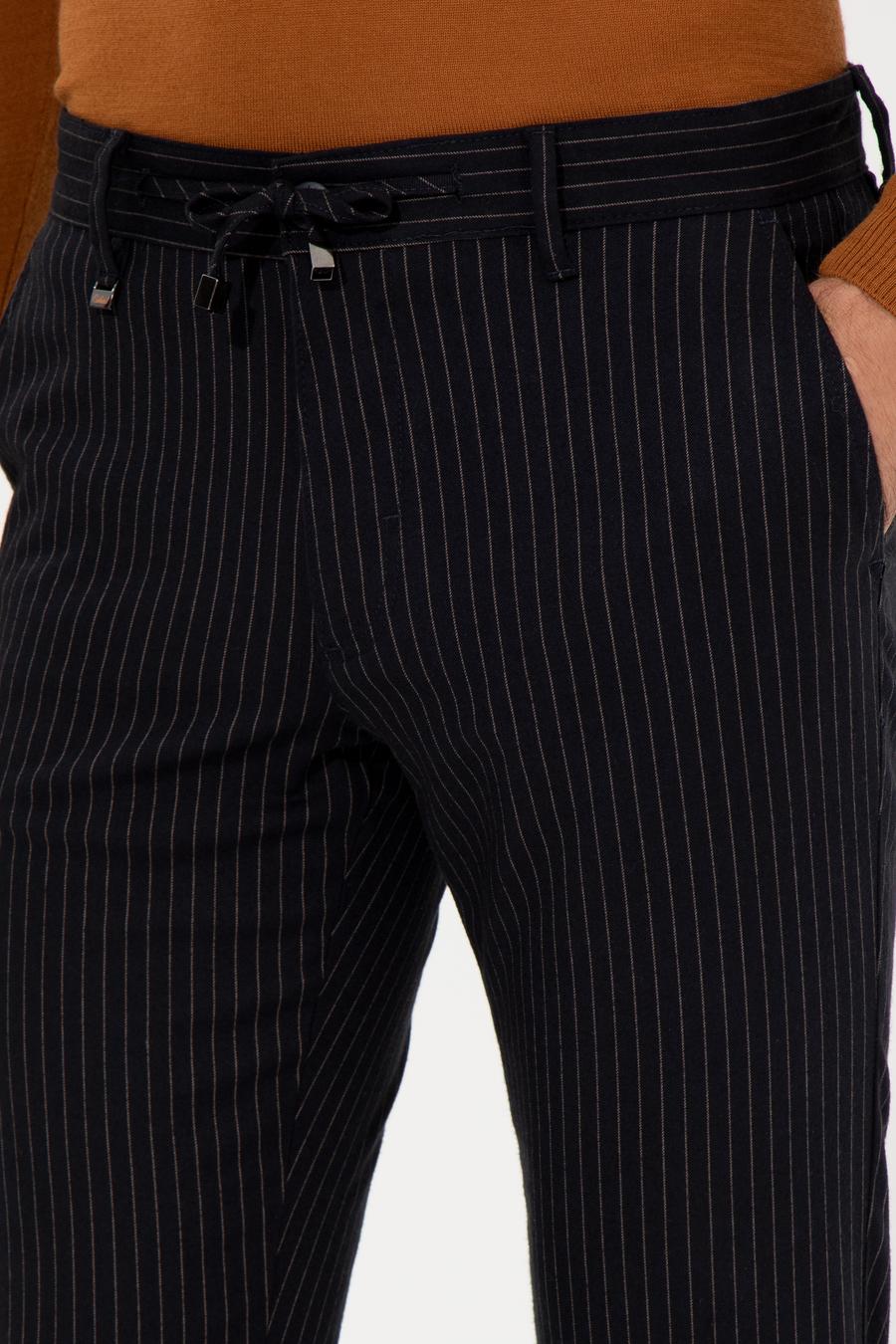 Lacivert Slim Fit Kanvas Pantolon - 50257047034
