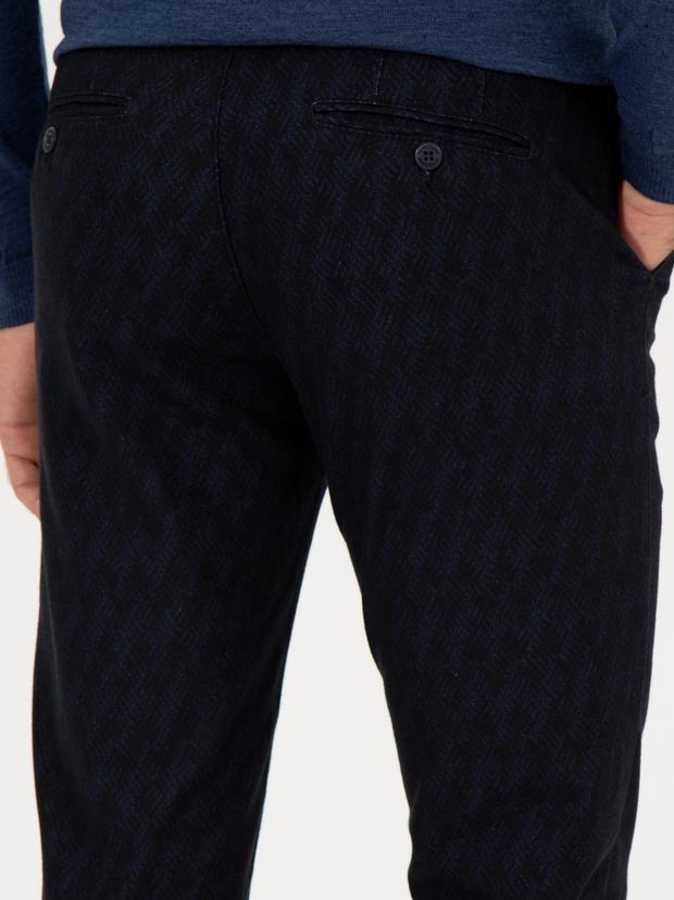 Lacivert Slim Fit Kanvas Pantolon