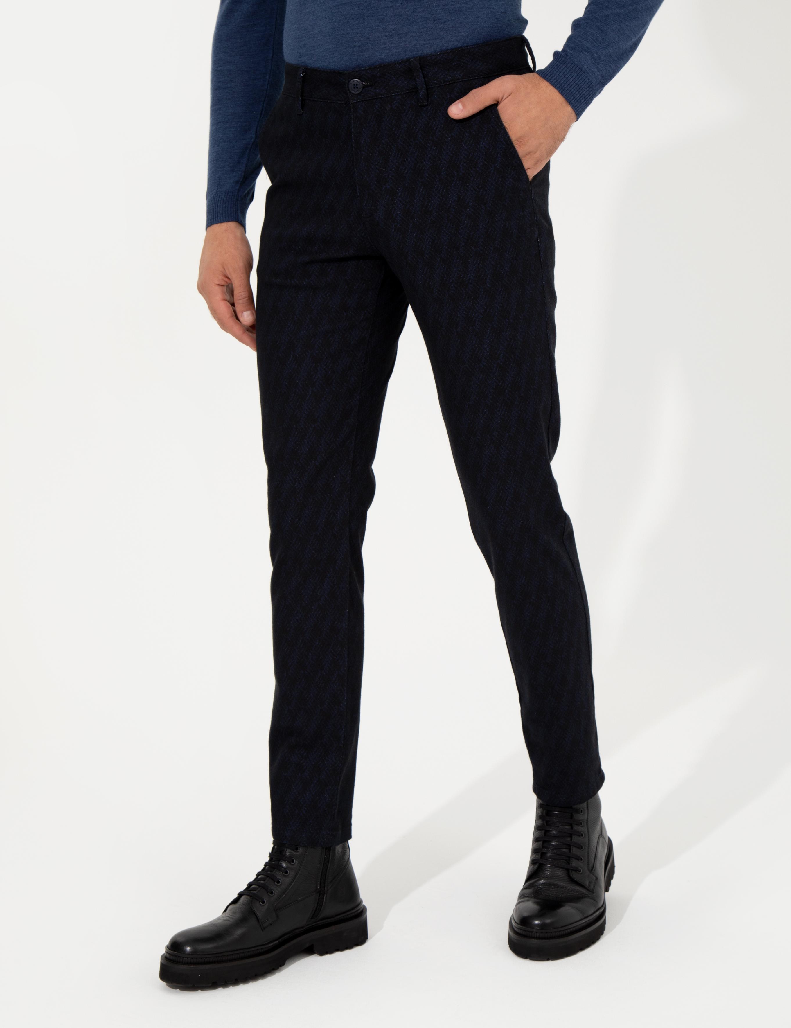 Lacivert Slim Fit Kanvas Pantolon - 50259433008