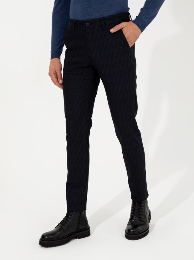 Lacivert Slim Fit Kanvas Pantolon