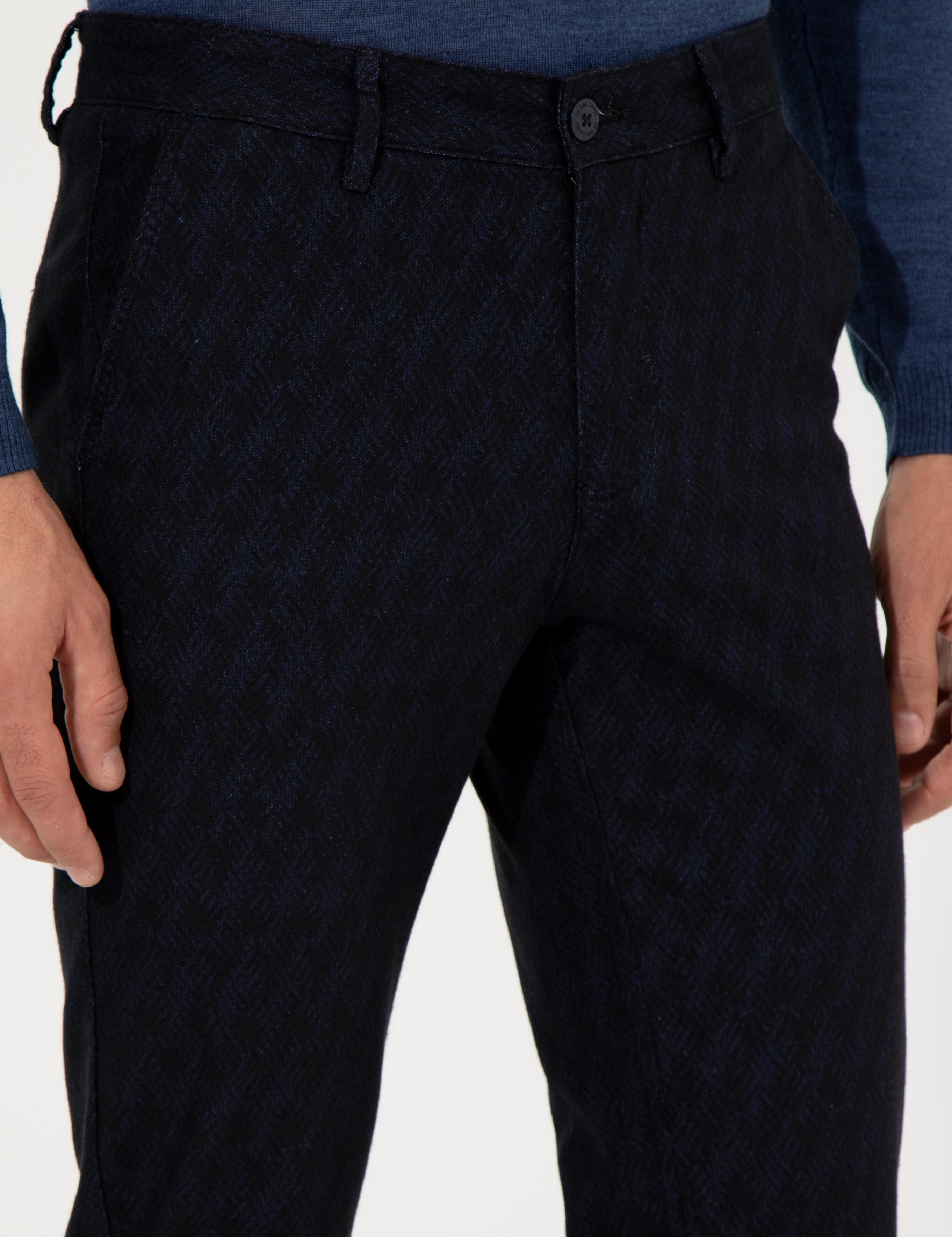 Lacivert Slim Fit Kanvas Pantolon - 50259433008