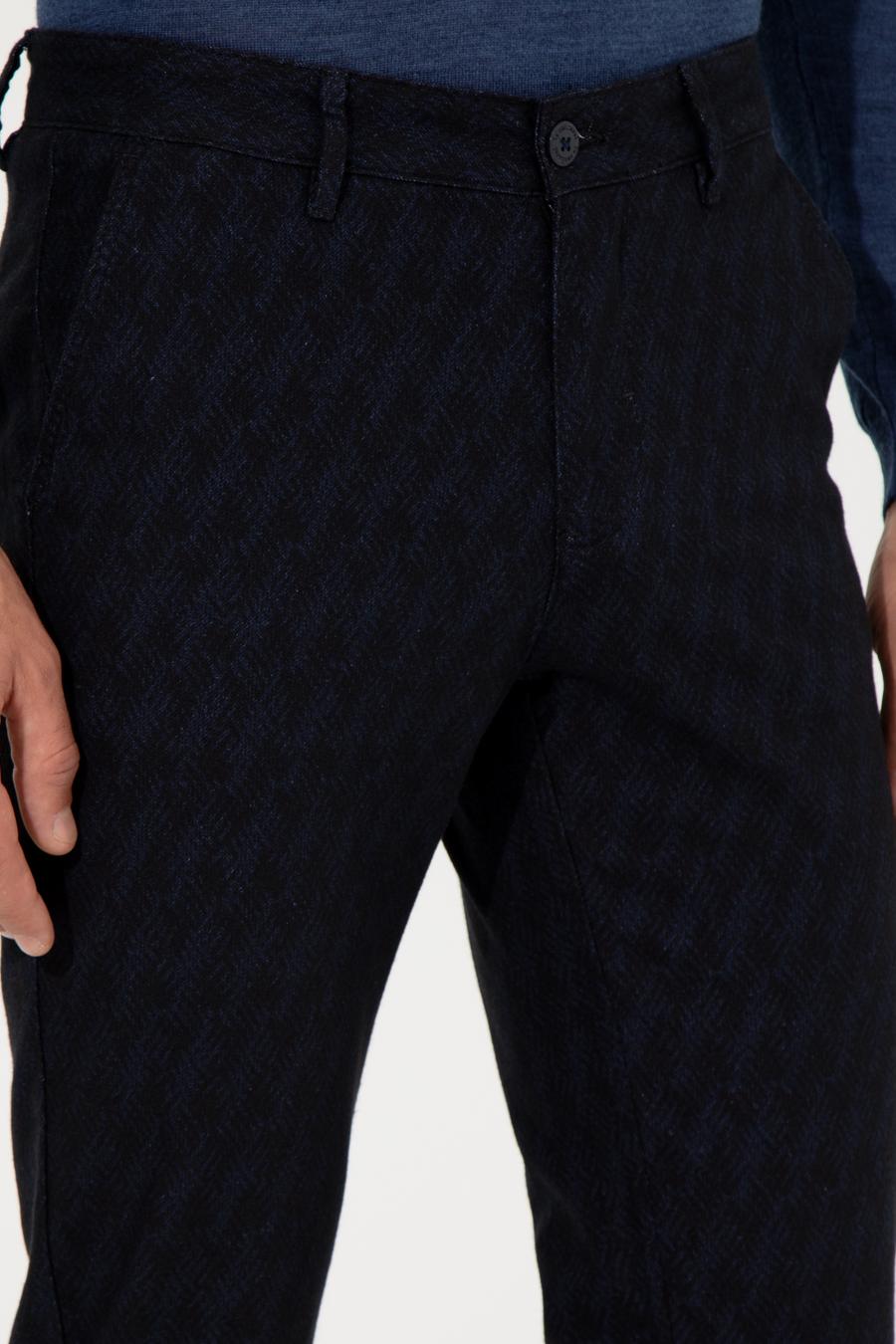 Lacivert Slim Fit Kanvas Pantolon - 50259433008