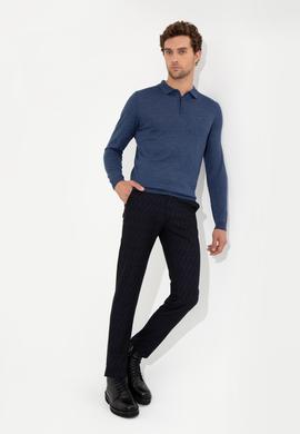 Lacivert Slim Fit Kanvas Pantolon