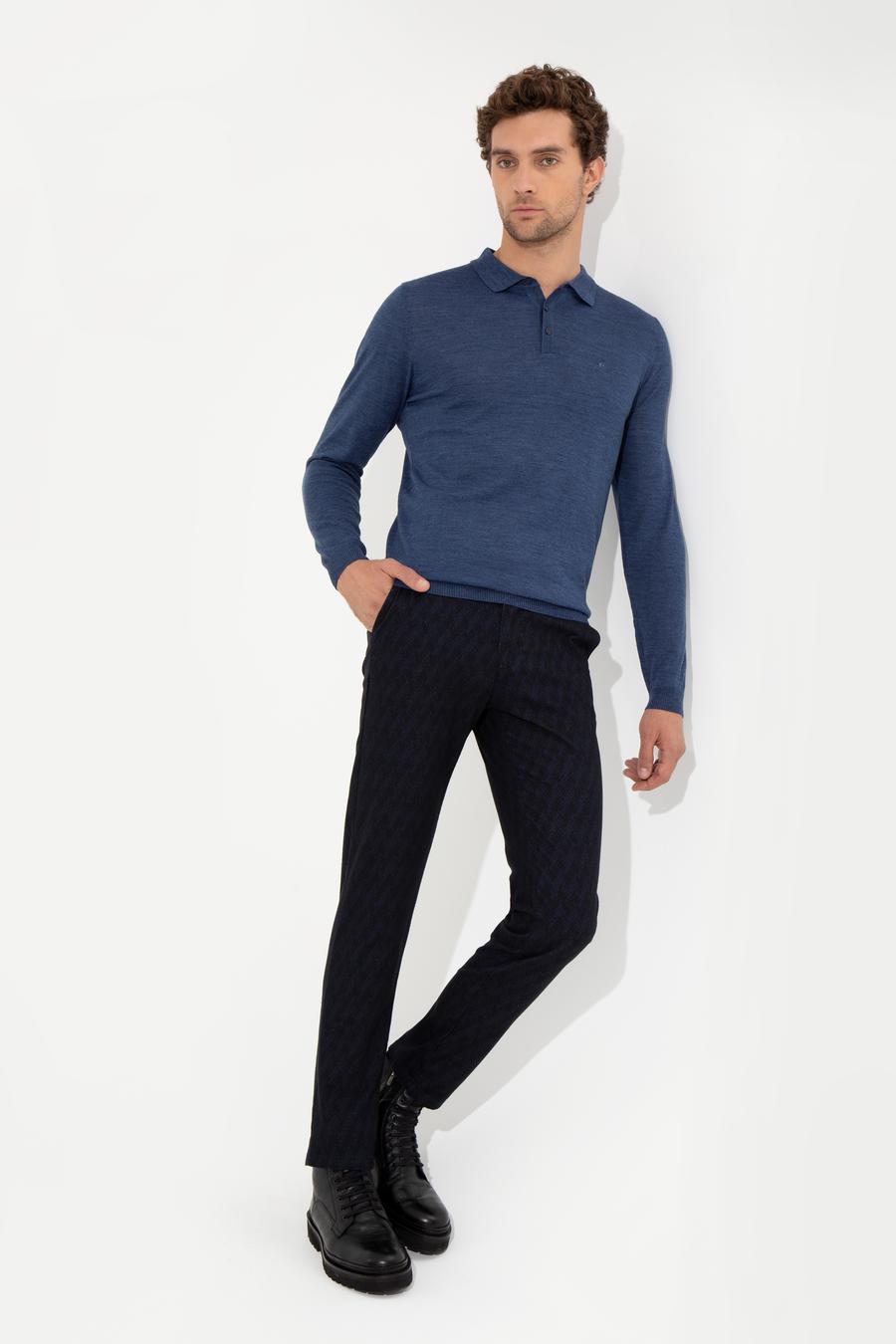 Lacivert Slim Fit Kanvas Pantolon - 50259433008
