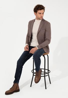 Kahverengi Slim Fit Ceket