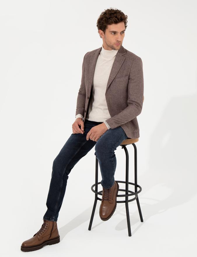 Kahverengi Slim Fit Ceket