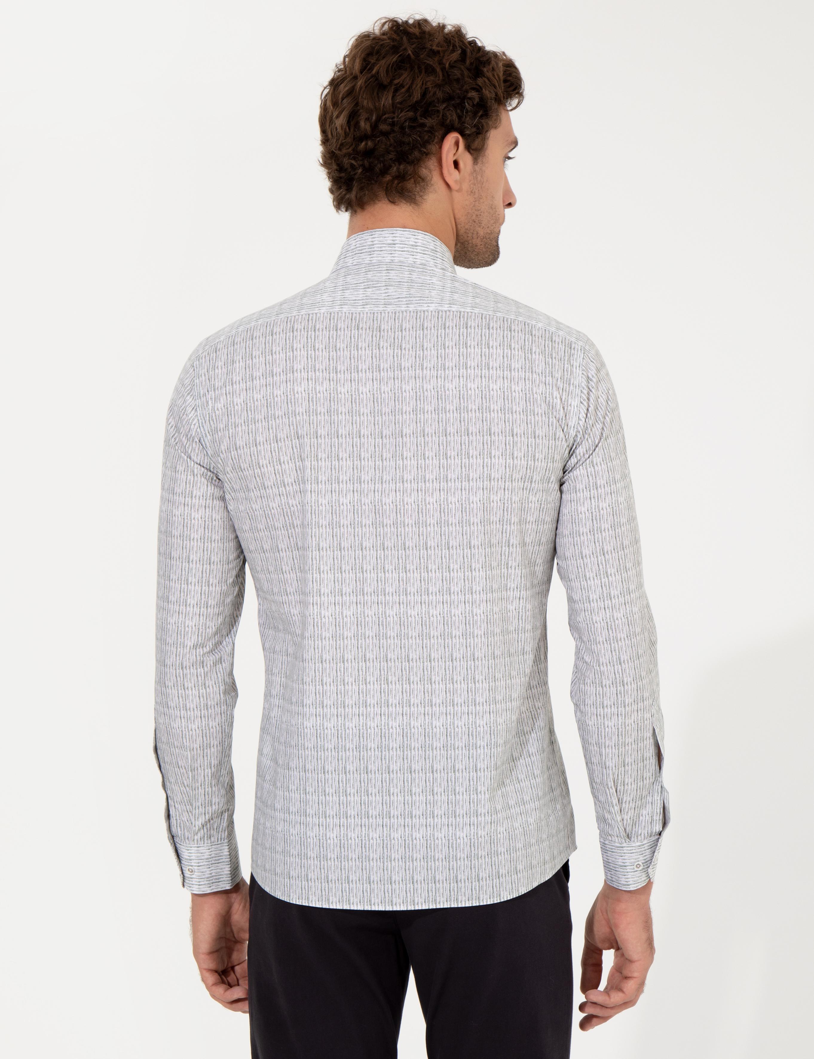 Haki Slim Fit Uzun Kollu Gömlek - 50256728025