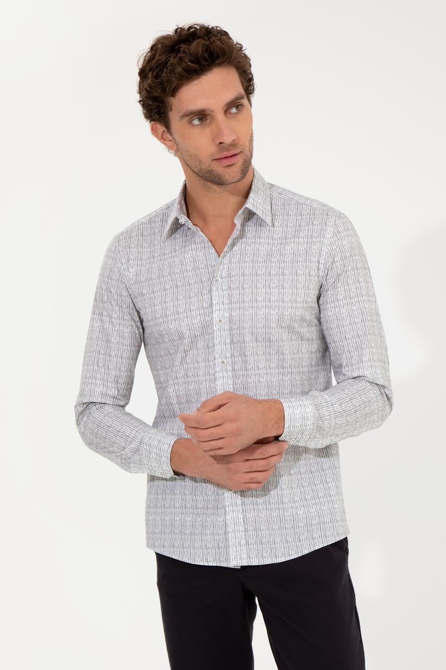 Haki Slim Fit Uzun Kollu Gömlek - 50256728025