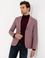 Gül Kurusu Slim Fit Yün Karışımlı Mikro Desenli Ceket