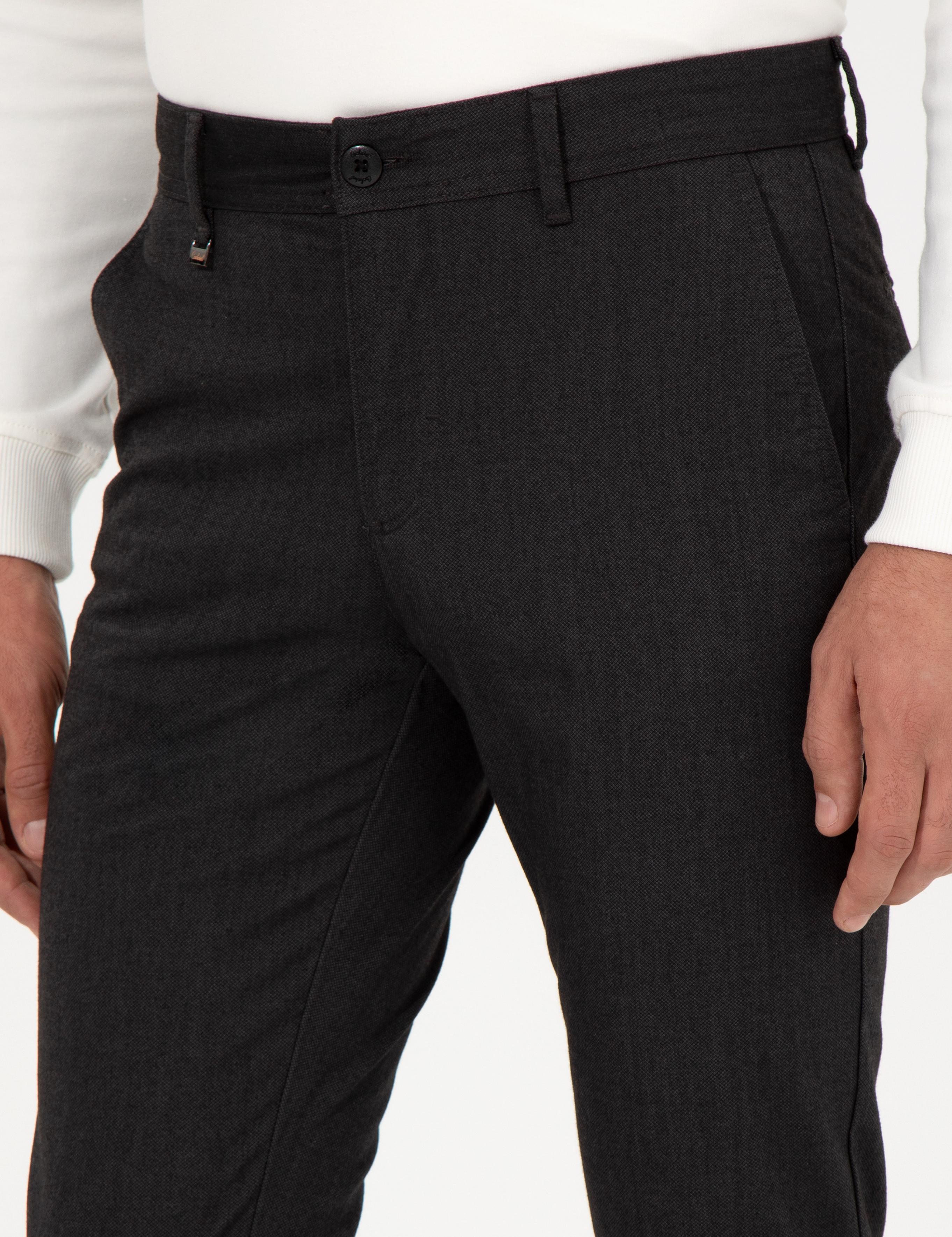 Siyah Slim Fit Kanvas Pantolon - 50259435358