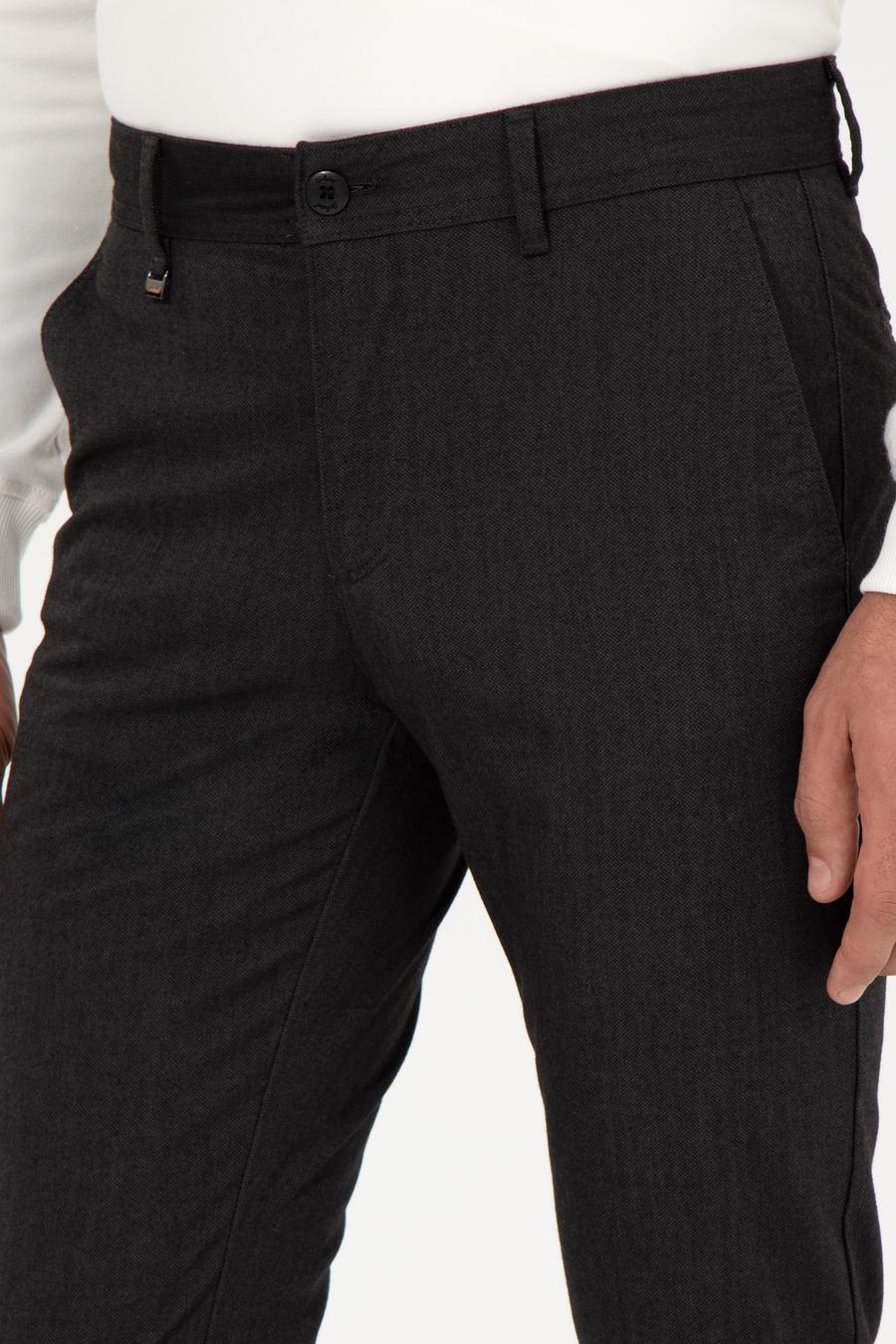Siyah Slim Fit Kanvas Pantolon - 50259435358