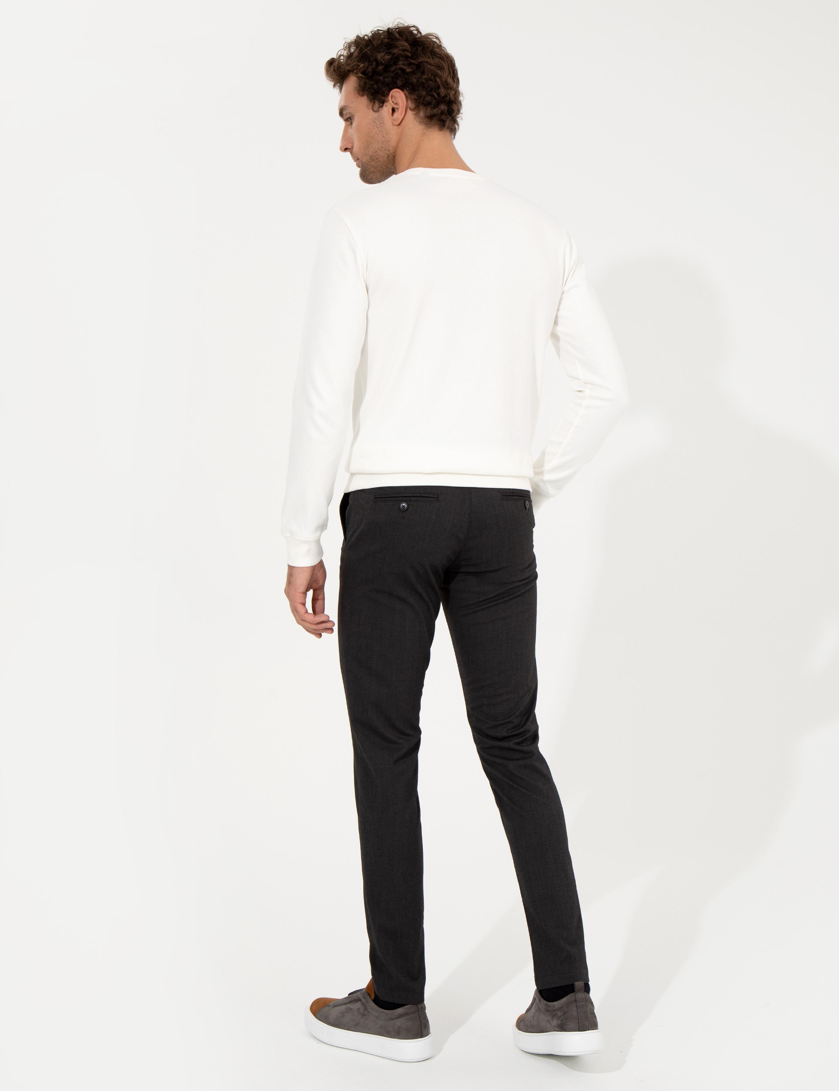 Siyah Slim Fit Kanvas Pantolon - 50259435358