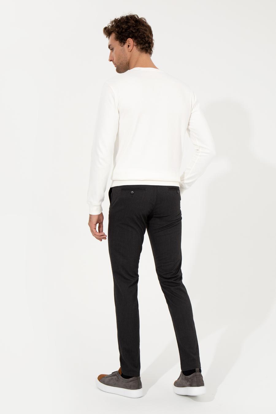 Siyah Slim Fit Kanvas Pantolon - 50259435358
