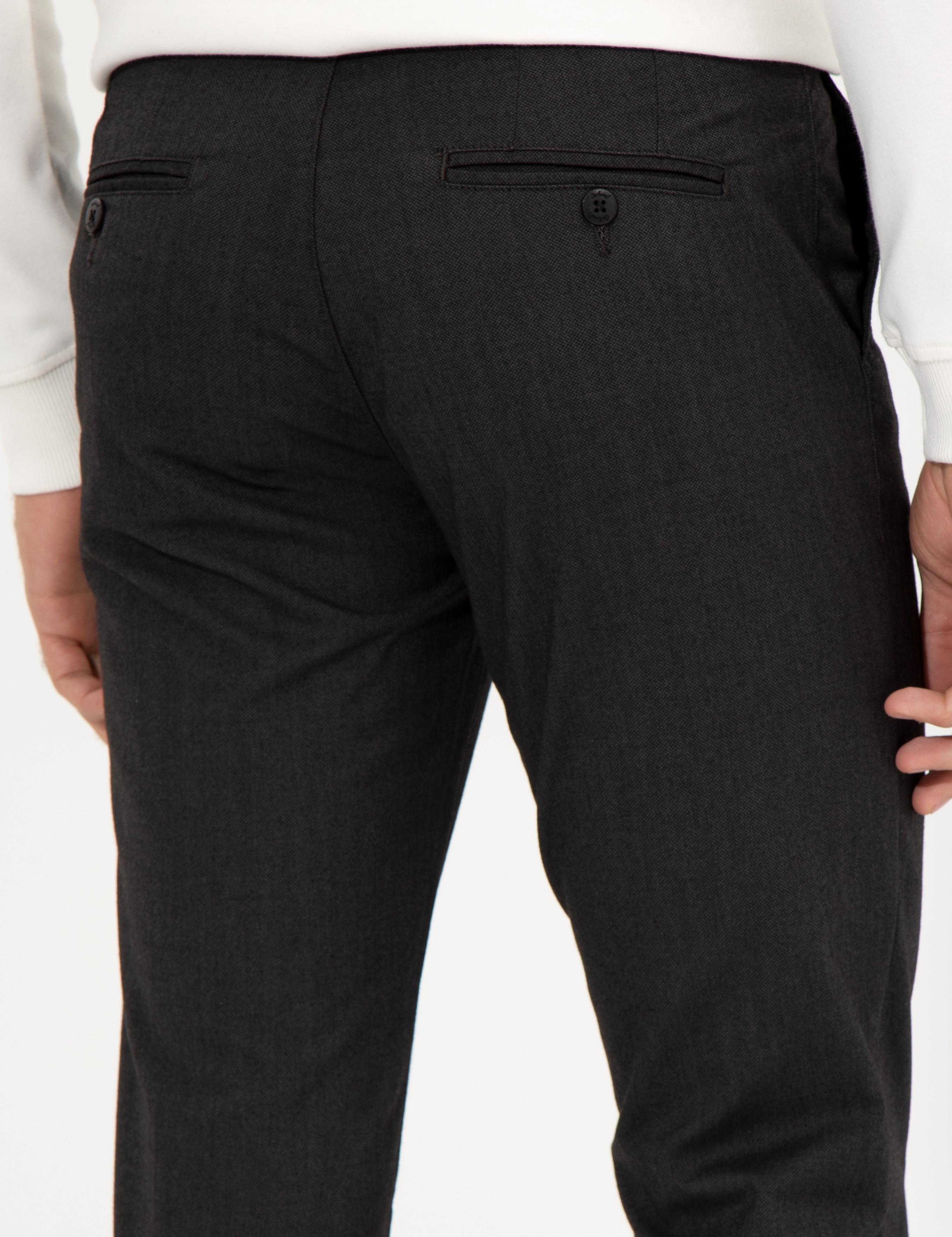 Siyah Slim Fit Kanvas Pantolon - 50259435358