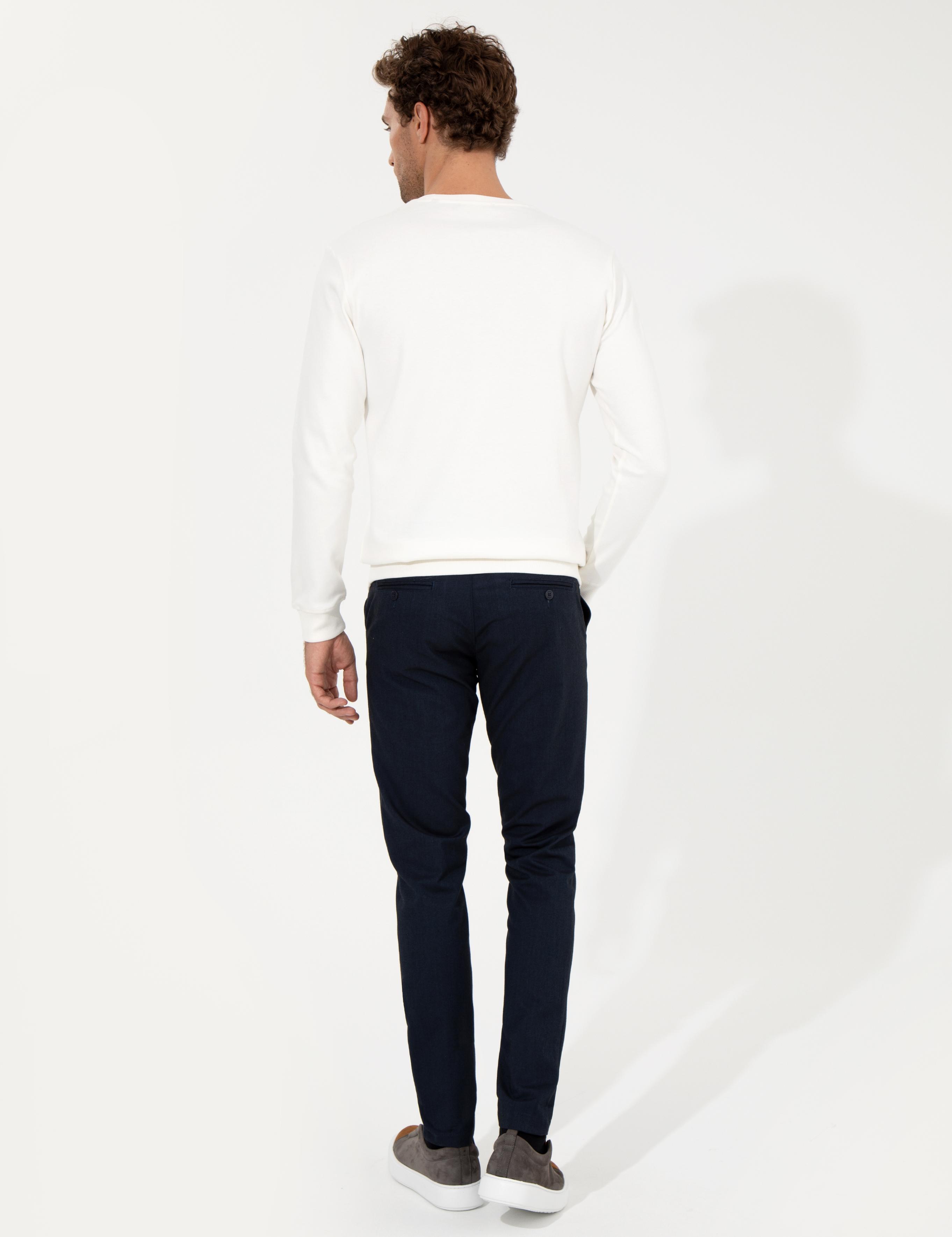 Lacivert Slim Fit Kanvas Pantolon - 50259435153
