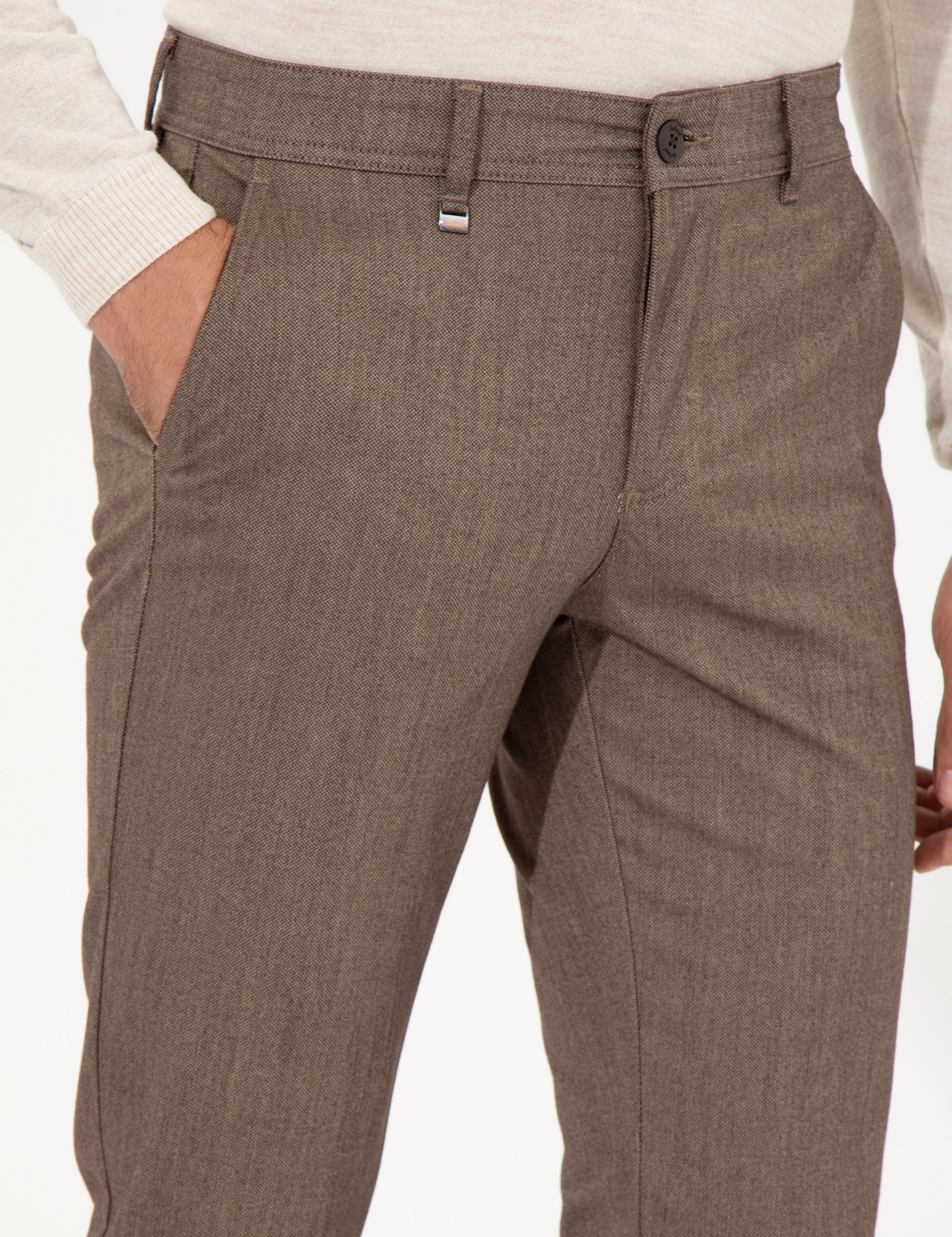 Kahverengi Slim Fit Kanvas Pantolon - 50259435338