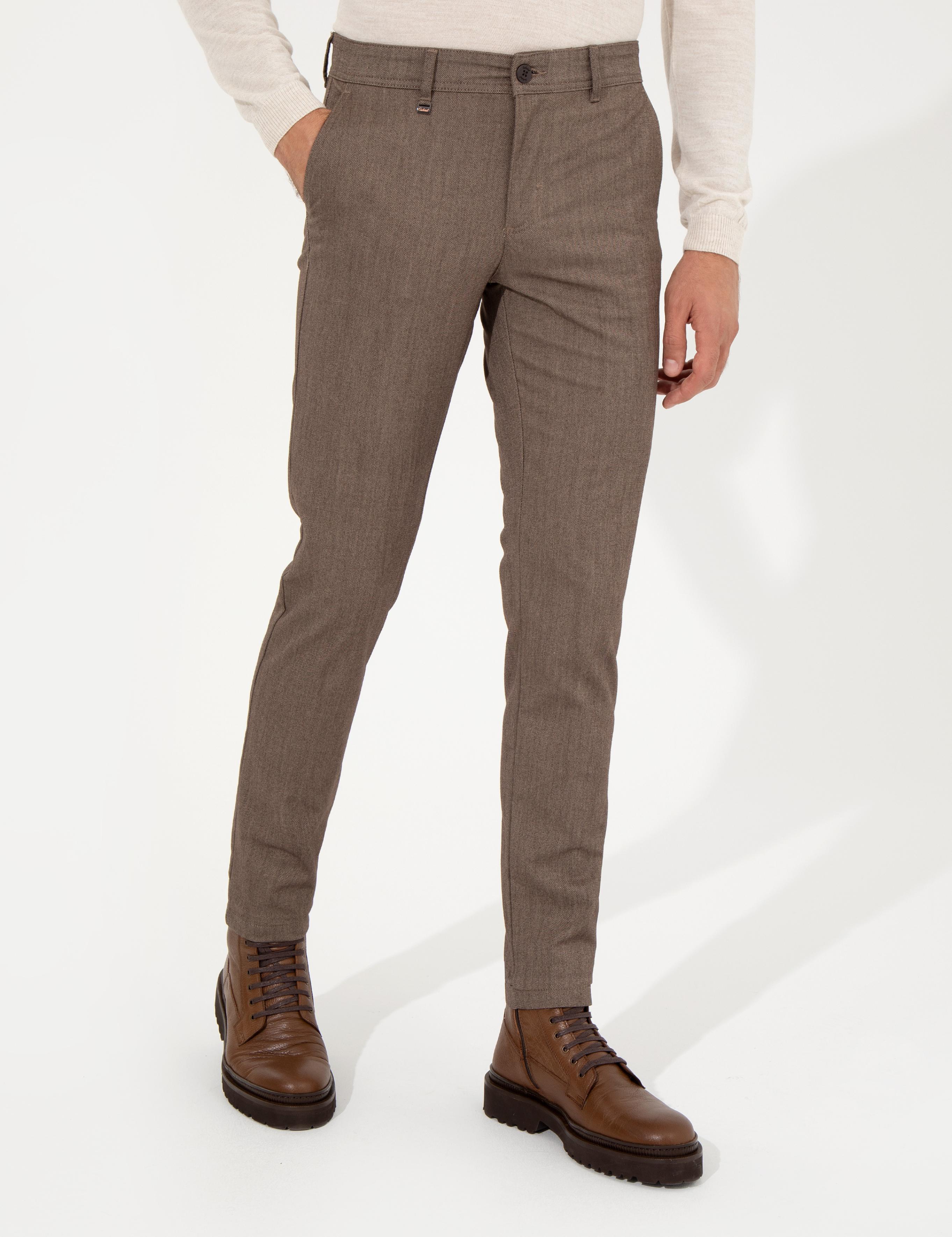 Kahverengi Slim Fit Kanvas Pantolon - 50259435338