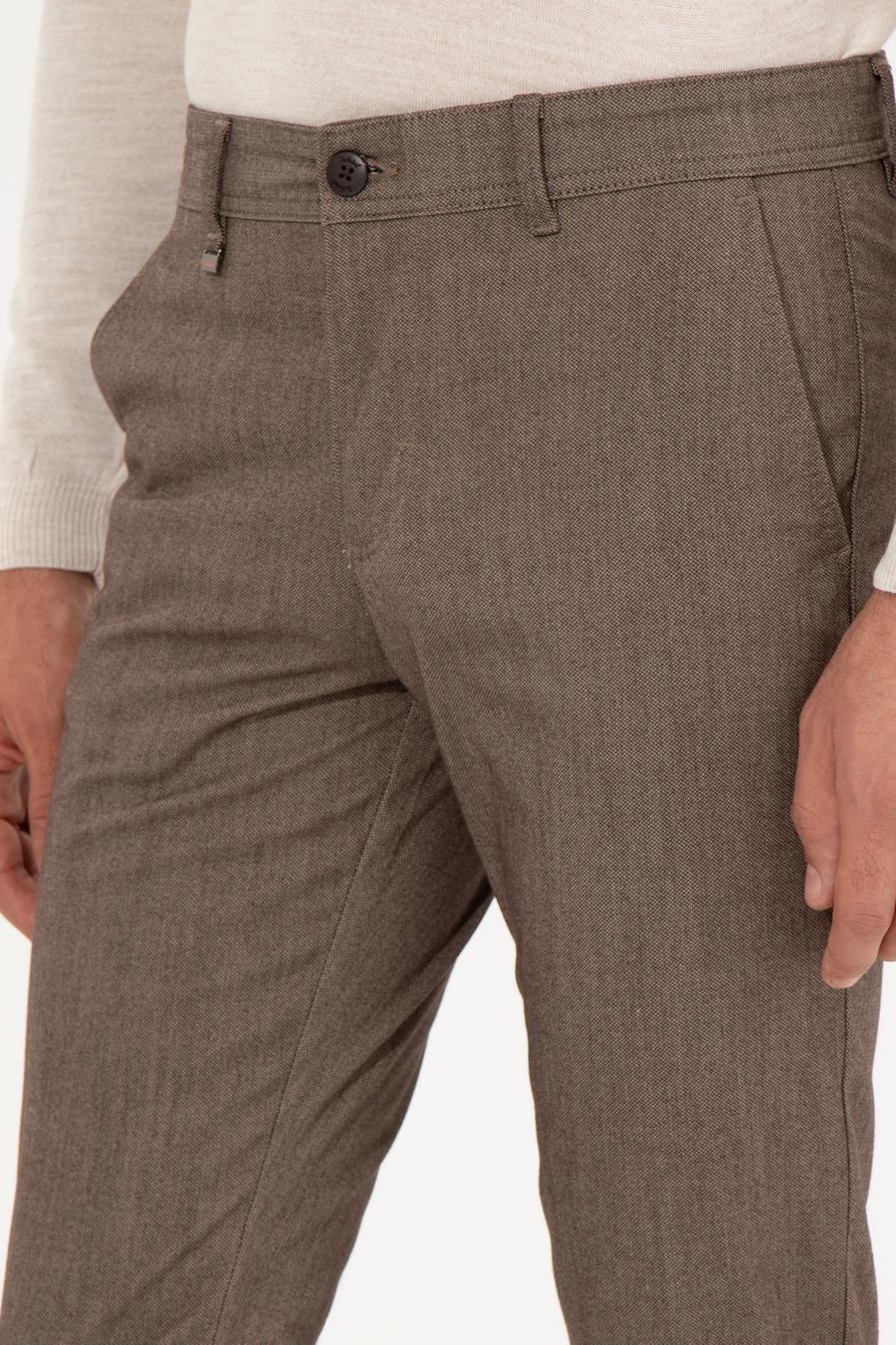 Kahverengi Slim Fit Kanvas Pantolon - 50259435338