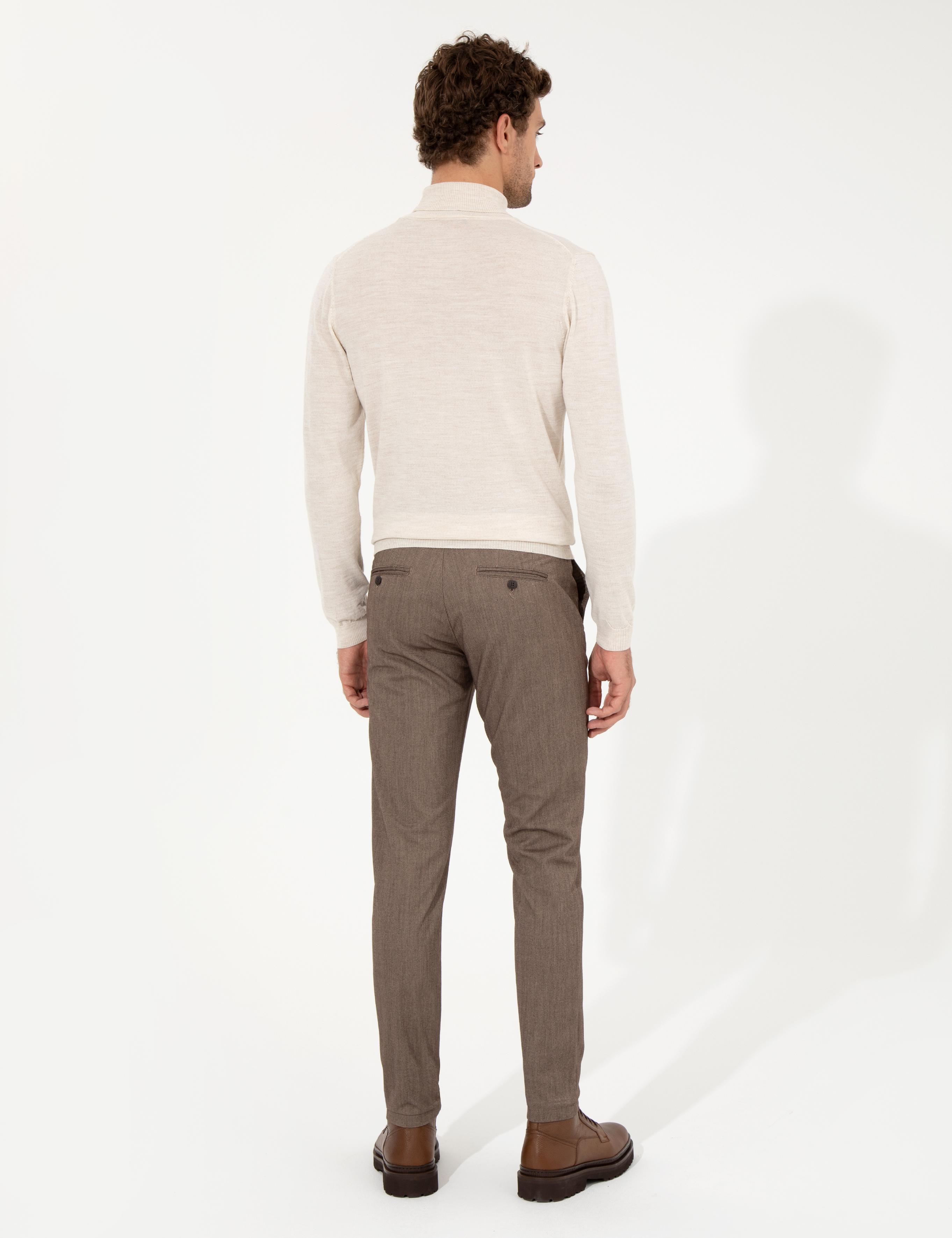 Kahverengi Slim Fit Kanvas Pantolon - 50259435338