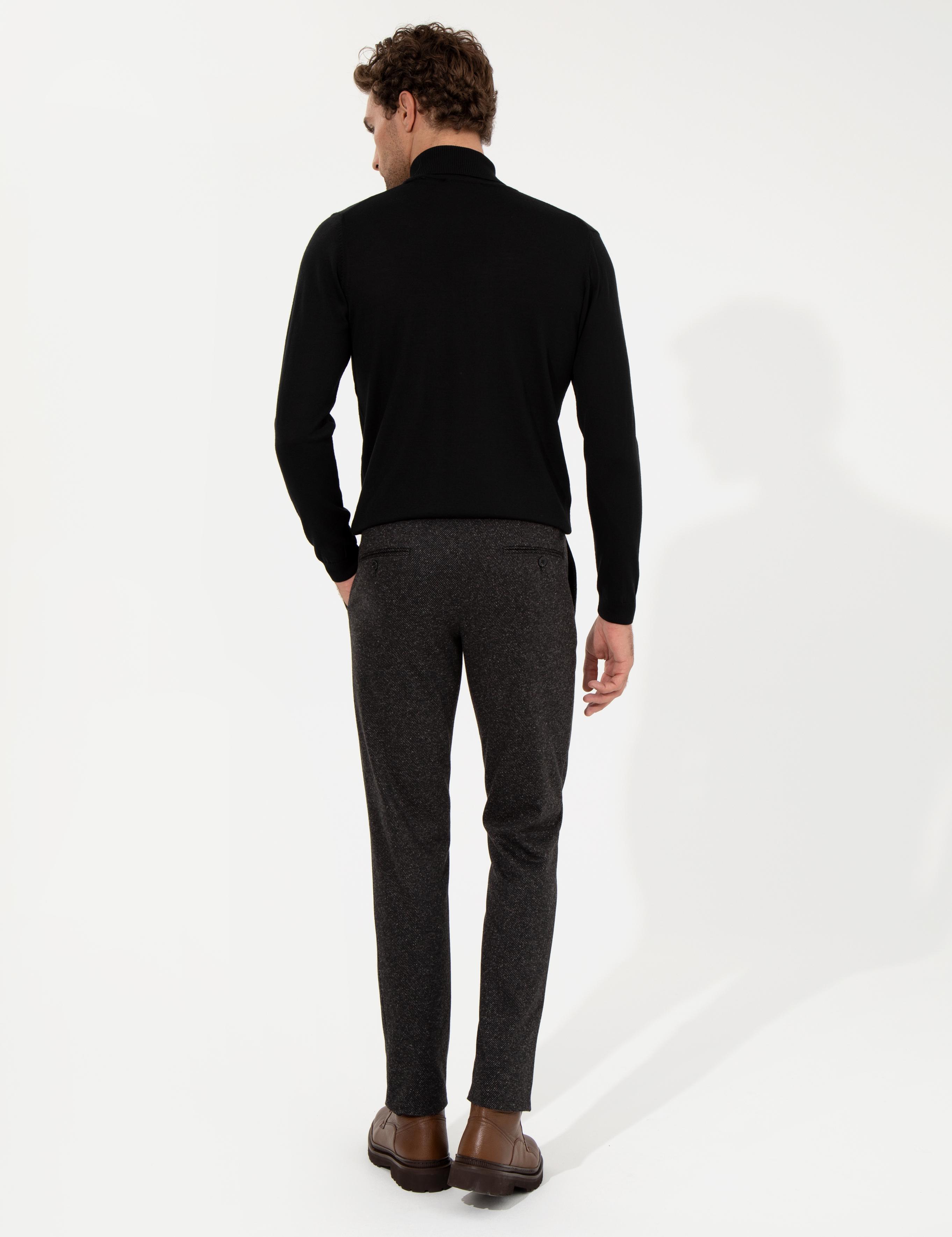 Siyah Ekstra Slim Fit Klasik Pantolon - 50256007006