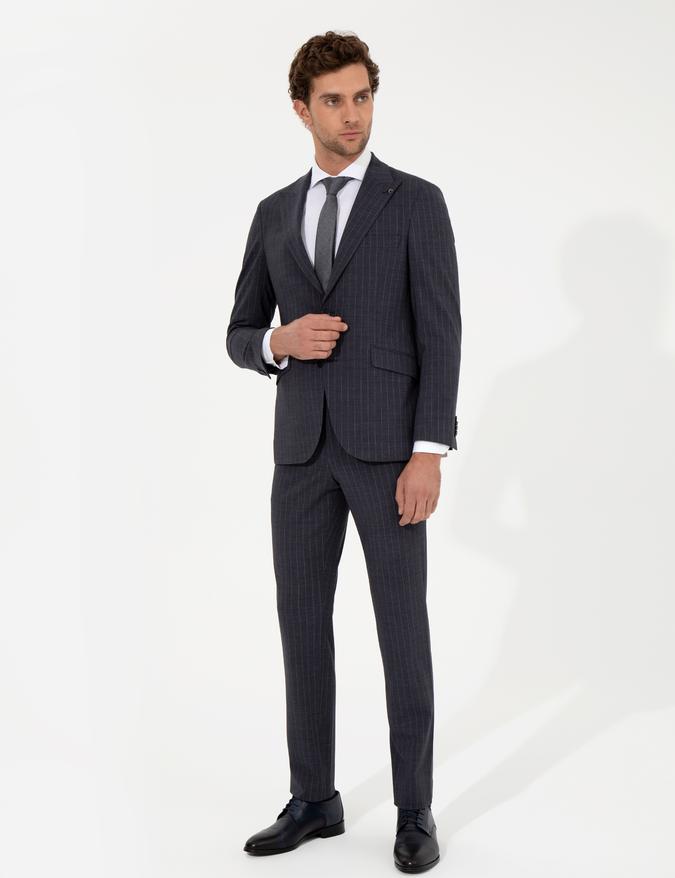 Açık Lacivert Slim Fit Takım Elbise