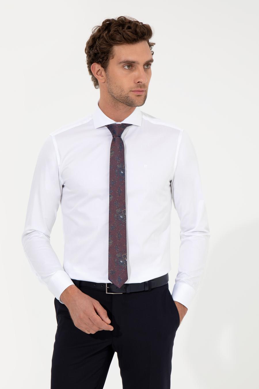 Beyaz Slim Fit Uzun Kollu Basic Gömlek - 50259831044