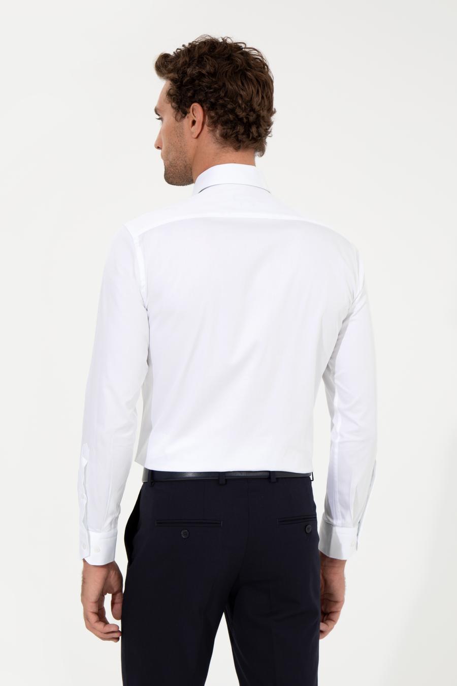 Beyaz Slim Fit Uzun Kollu Basic Gömlek - 50259831044