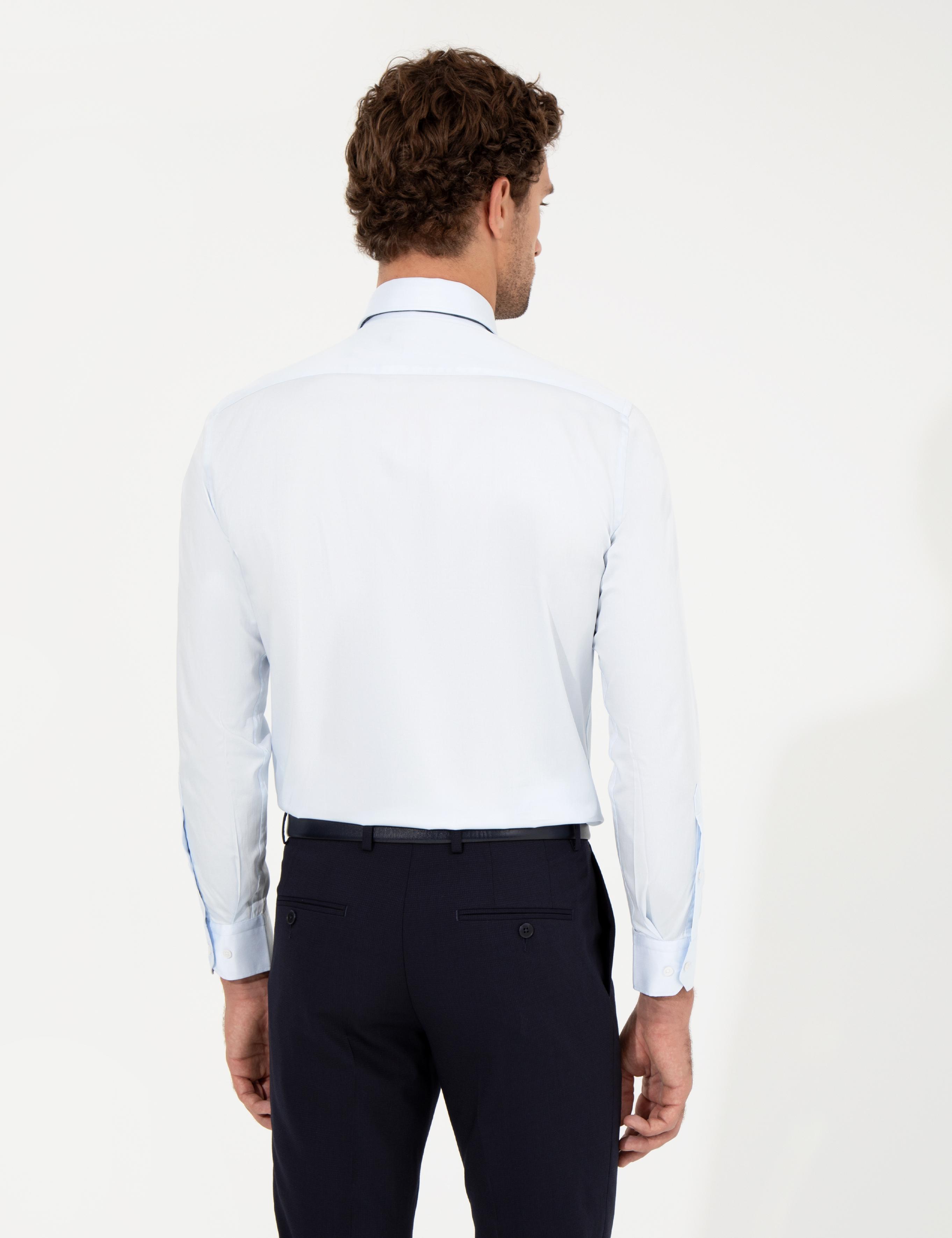 Açık Mavi Slim Fit Uzun Kollu Basic Gömlek - 50259831032