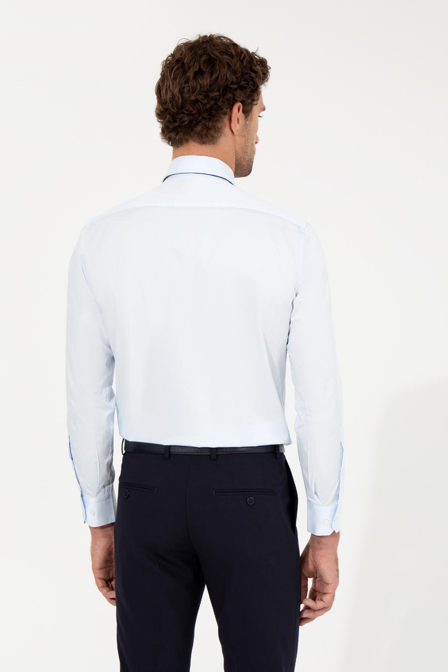 Açık Mavi Slim Fit Uzun Kollu Basic Gömlek - 50259831032