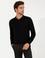Siyah Slim Fit Polo Yaka Basic Triko Kazak