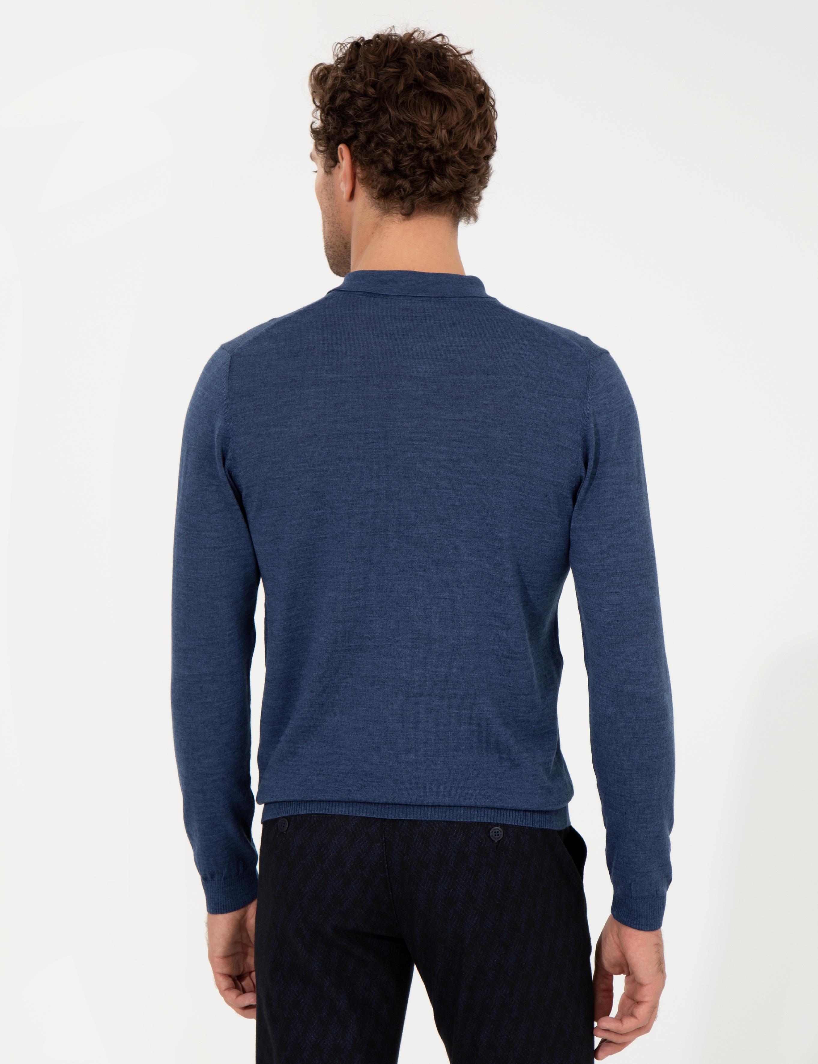 İndigo Slim Fit Polo Yaka Basic Triko Kazak - 50255613038