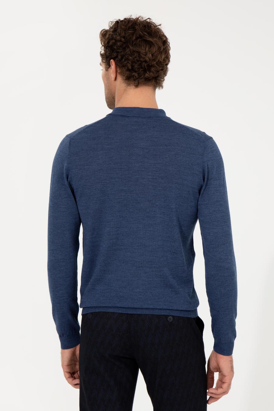 İndigo Slim Fit Polo Yaka Basic Triko Kazak - 50255613038