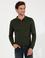 Haki Slim Fit Polo Yaka Basic Triko Kazak