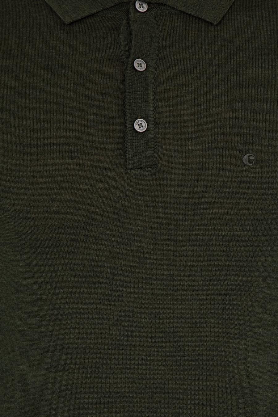 Haki Slim Fit Polo Yaka Basic Triko Kazak - 50255613052