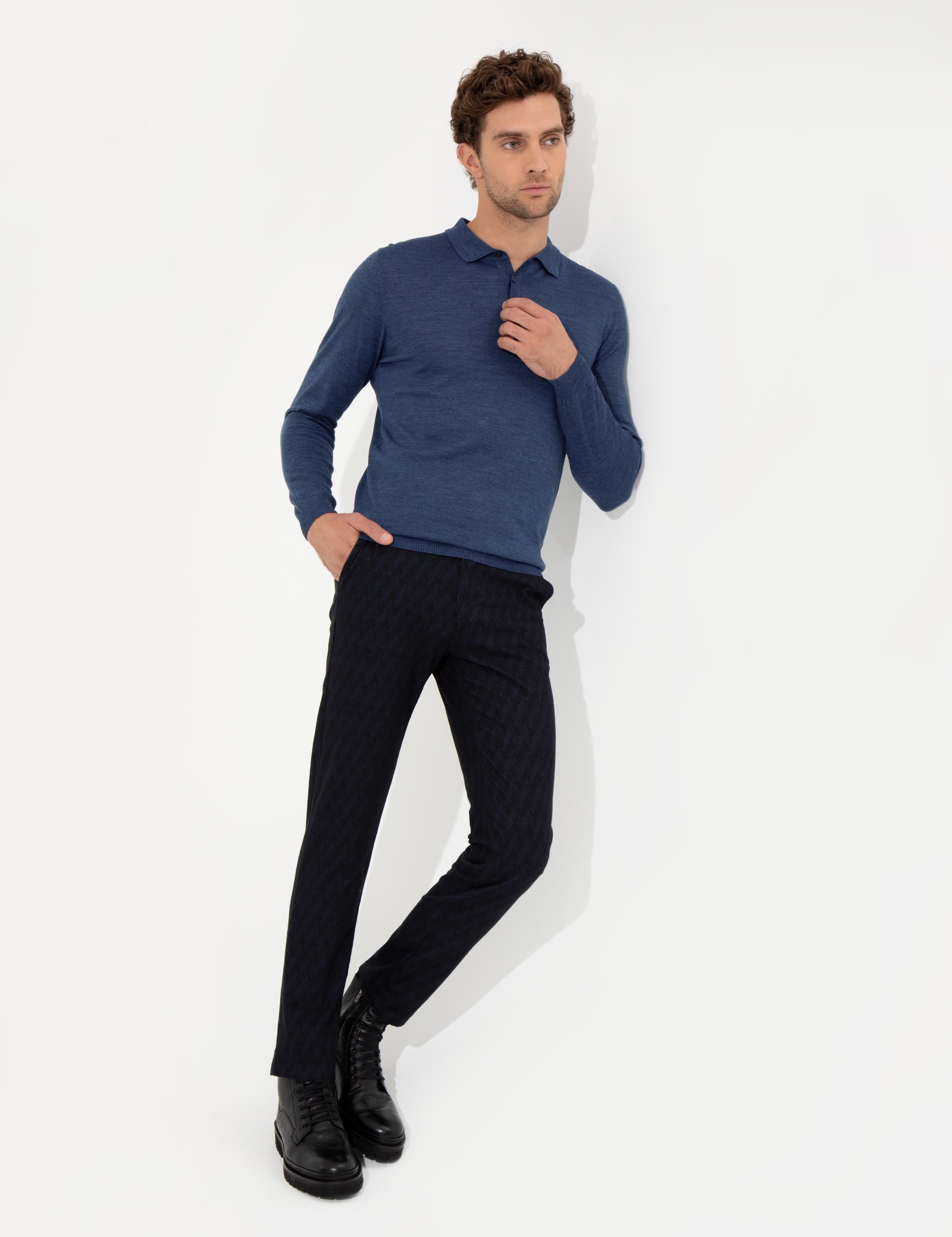 İndigo Slim Fit Polo Yaka Basic Triko Kazak - 50255613038