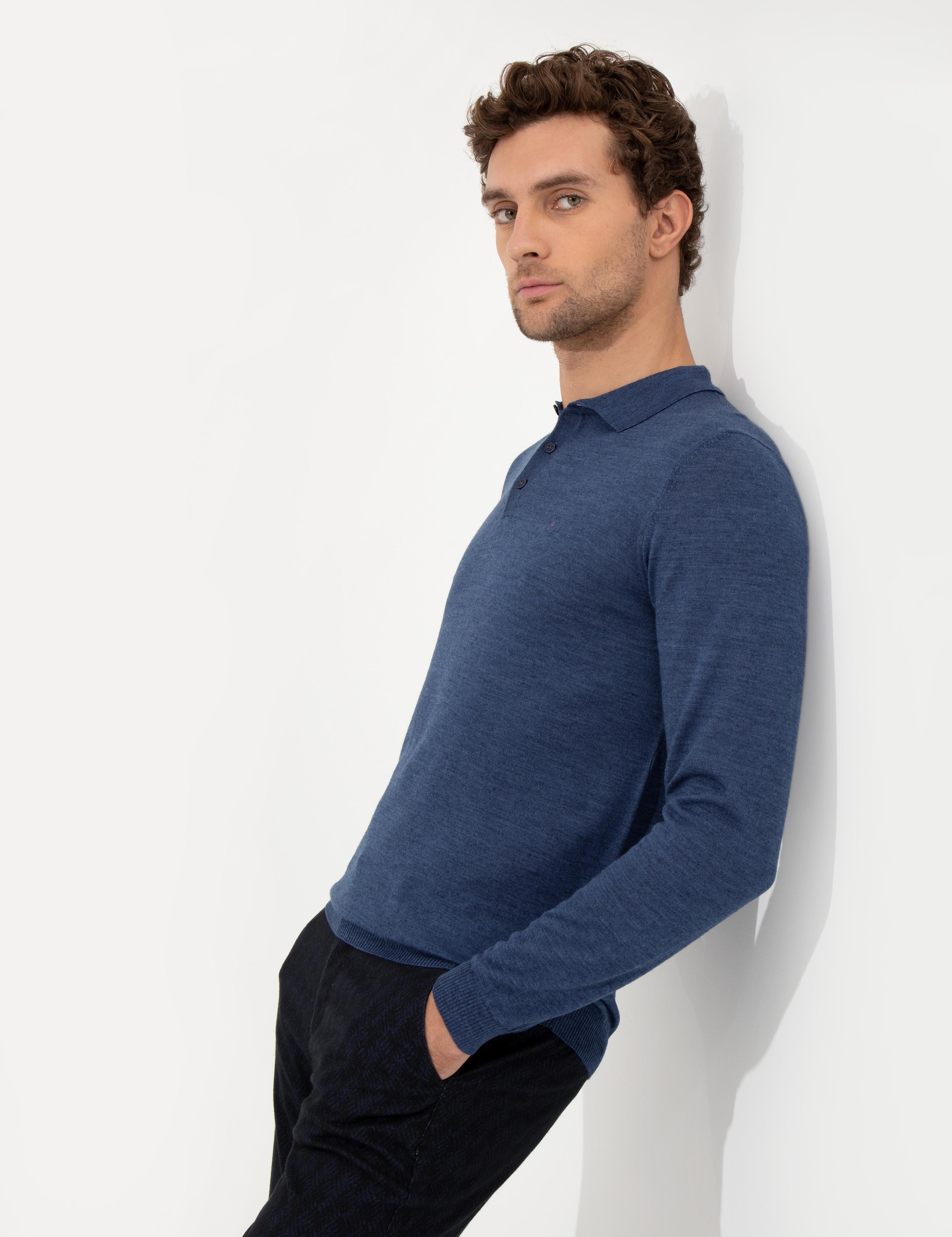 İndigo Slim Fit Polo Yaka Basic Triko Kazak - 50255613038