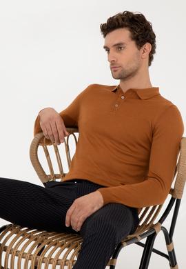 Tarçın Slim Fit Polo Yaka Basic Triko Kazak