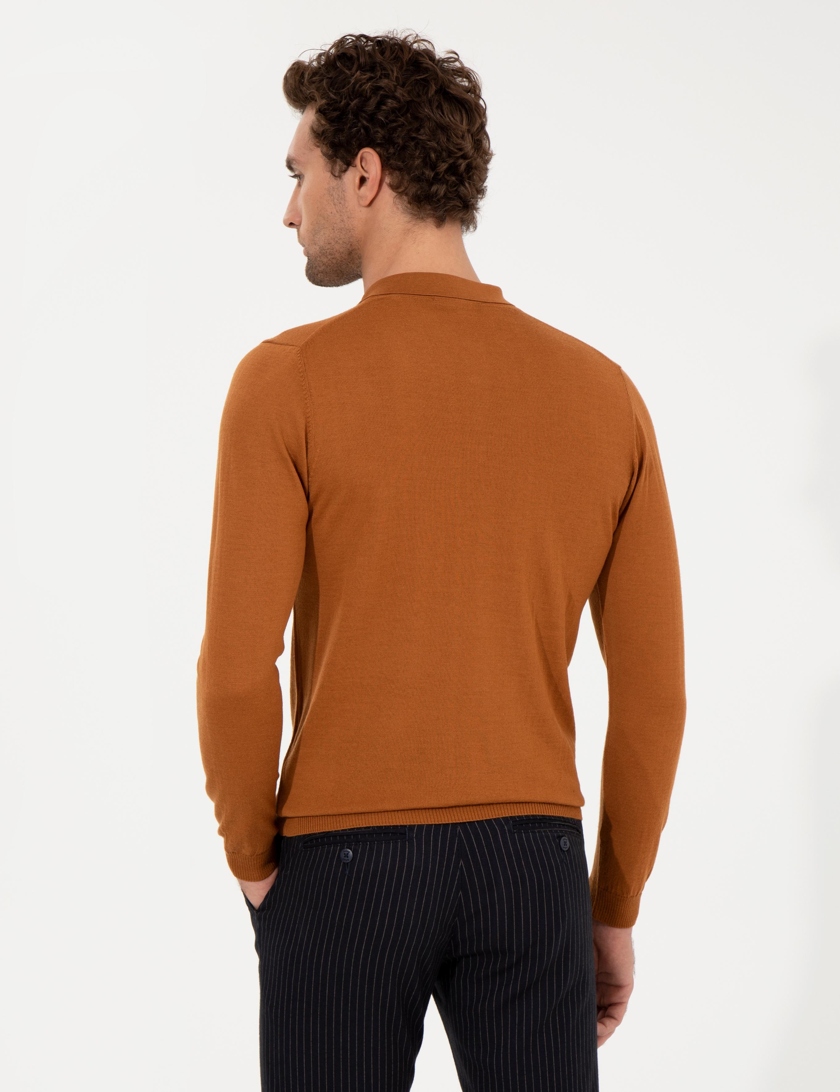 Tarçın Slim Fit Polo Yaka Basic Triko Kazak - 50255613109