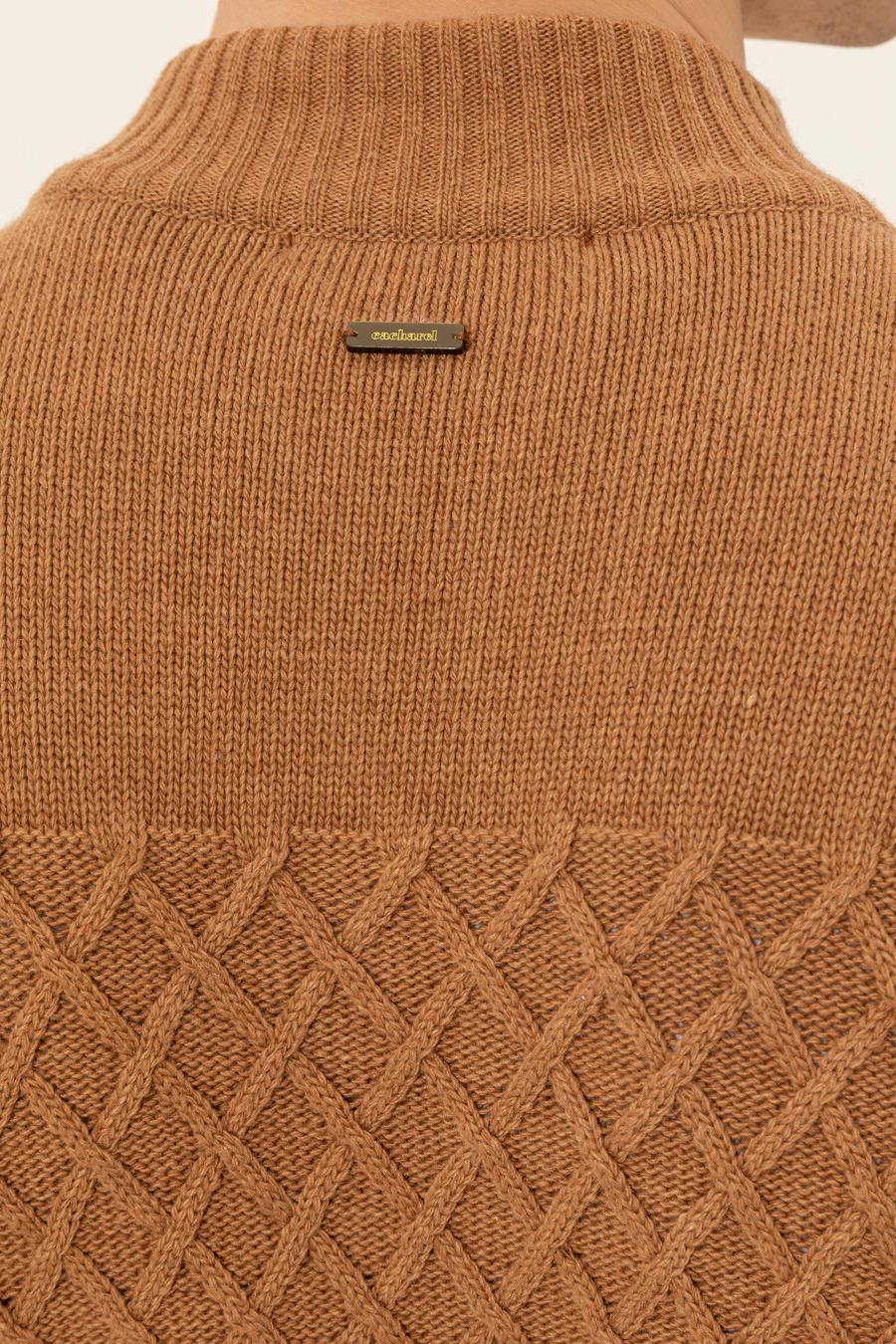 Camel Slim Fit Dik Yaka Triko Hırka - 50256926074